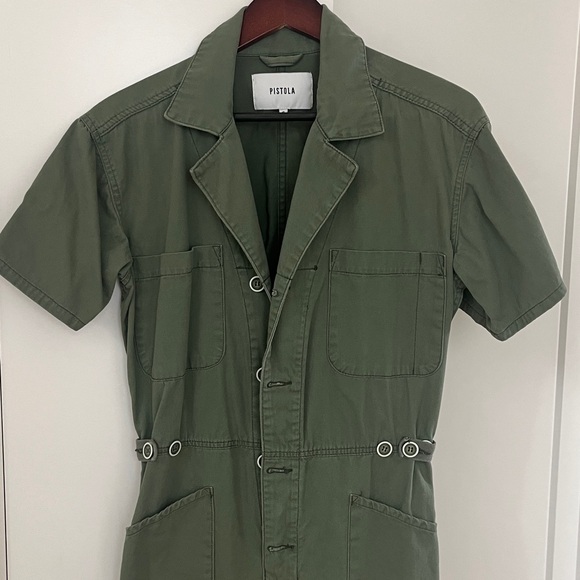 Pistola Olive Green short sleeve Jumpsuit size S - Picture 5 of 14